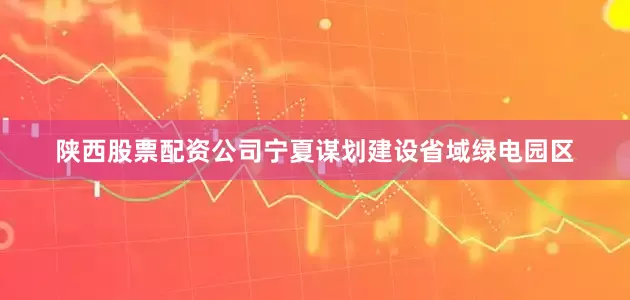 陕西股票配资公司宁夏谋划建设省域绿电园区