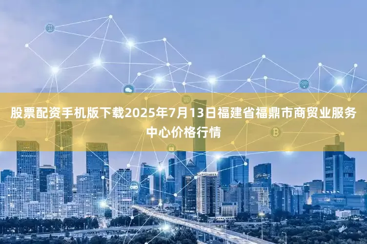 股票配资手机版下载2025年7月13日福建省福鼎市商贸业服务中心价格行情